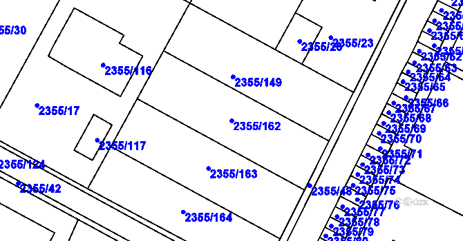Parcela st. 2355/162 v KÚ Litoměřice, Katastrální mapa