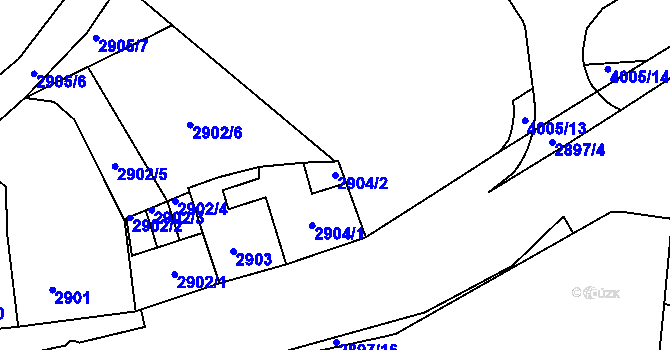 Parcela st. 2904/2 v KÚ Litoměřice, Katastrální mapa