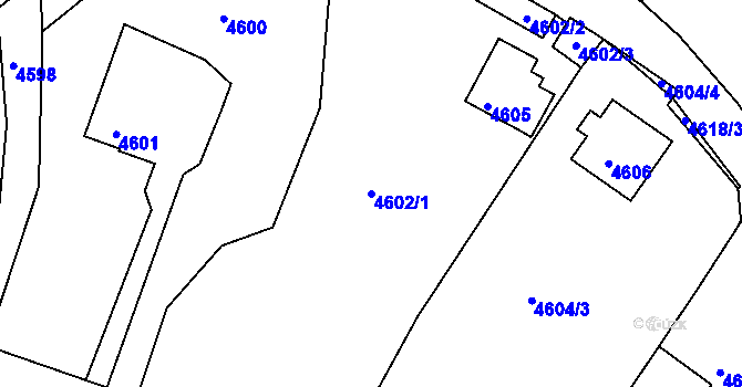 Parcela st. 4602/1 v KÚ Litoměřice, Katastrální mapa