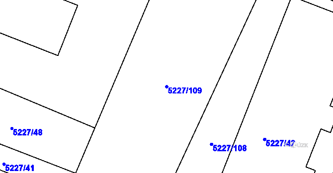Parcela st. 5227/109 v KÚ Litoměřice, Katastrální mapa