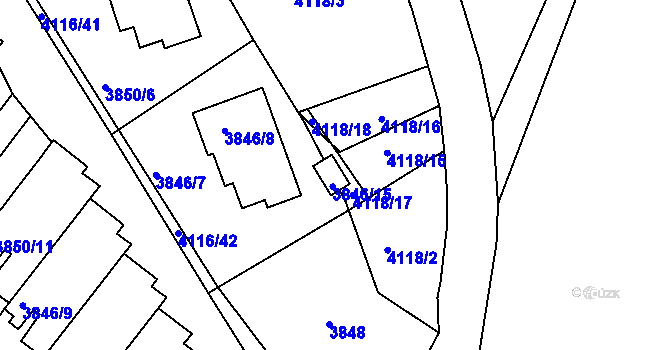 Parcela st. 4118/20 v KÚ Litoměřice, Katastrální mapa
