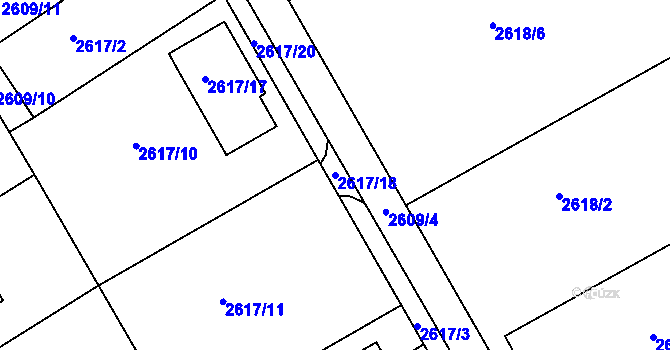 Parcela st. 2617/18 v KÚ Litoměřice, Katastrální mapa
