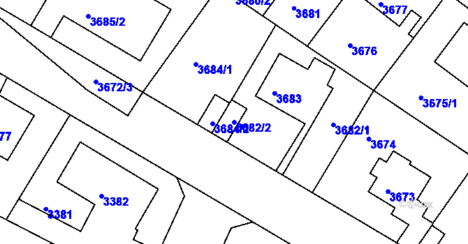 Parcela st. 3682/2 v KÚ Litoměřice, Katastrální mapa