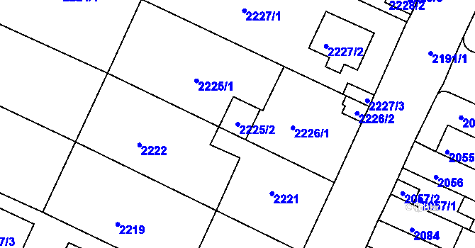 Parcela st. 2225/2 v KÚ Litoměřice, Katastrální mapa