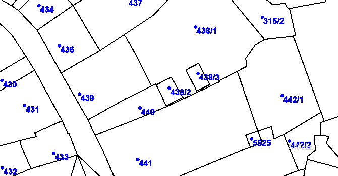 Parcela st. 438/2 v KÚ Litoměřice, Katastrální mapa
