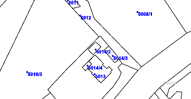 Parcela st. 5014/2 v KÚ Litoměřice, Katastrální mapa