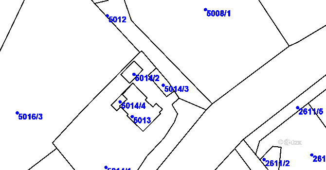 Parcela st. 5014/3 v KÚ Litoměřice, Katastrální mapa