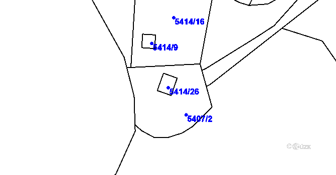 Parcela st. 5414/26 v KÚ Litoměřice, Katastrální mapa