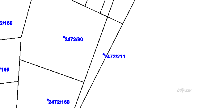Parcela st. 2472/211 v KÚ Litoměřice, Katastrální mapa
