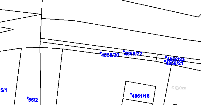Parcela st. 4858/20 v KÚ Litoměřice, Katastrální mapa