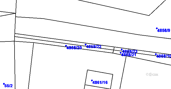 Parcela st. 4858/22 v KÚ Litoměřice, Katastrální mapa