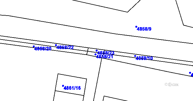 Parcela st. 4858/23 v KÚ Litoměřice, Katastrální mapa