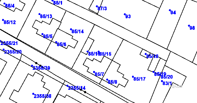 Parcela st. 85/15 v KÚ Pokratice, Katastrální mapa