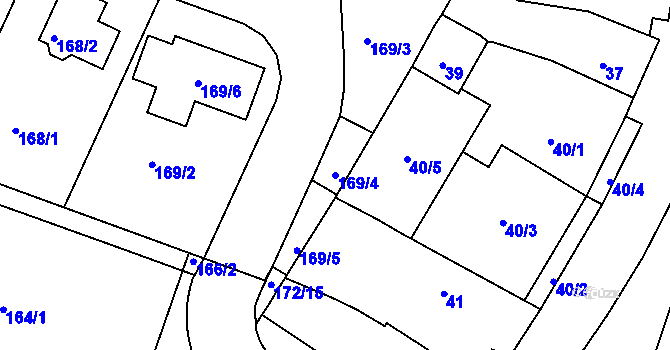 Parcela st. 169/4 v KÚ Pokratice, Katastrální mapa