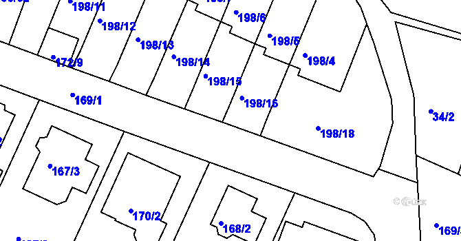Parcela st. 172/14 v KÚ Pokratice, Katastrální mapa