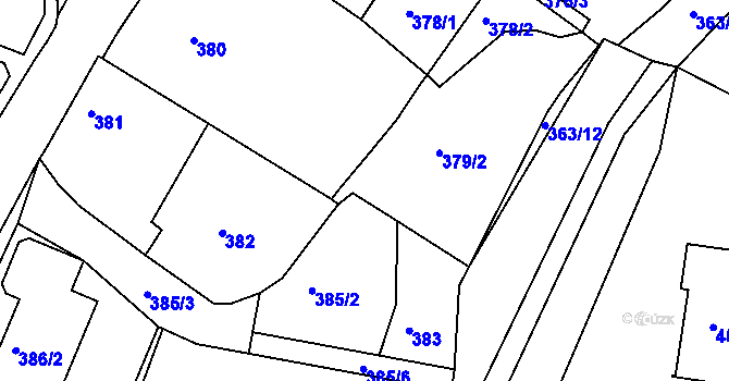 Parcela st. 379/3 v KÚ Pokratice, Katastrální mapa
