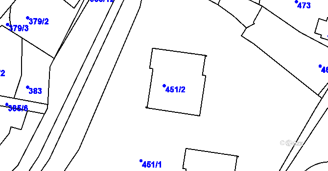 Parcela st. 451/2 v KÚ Pokratice, Katastrální mapa