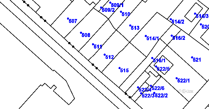 Parcela st. 512 v KÚ Pokratice, Katastrální mapa