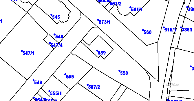 Parcela st. 559 v KÚ Pokratice, Katastrální mapa