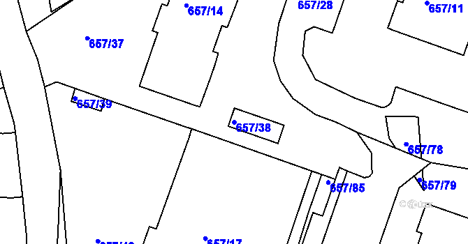 Parcela st. 657/38 v KÚ Pokratice, Katastrální mapa