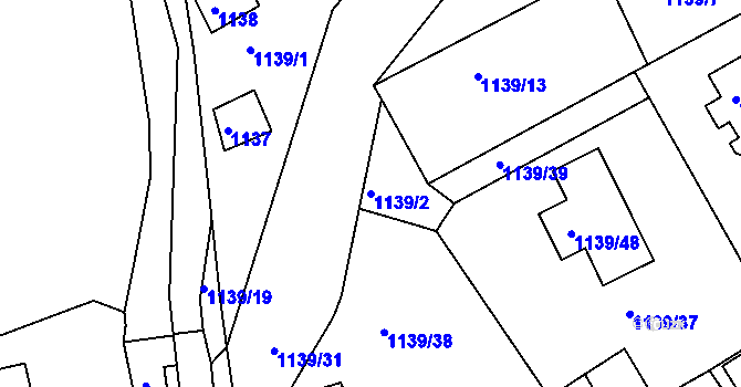 Parcela st. 1139/2 v KÚ Pokratice, Katastrální mapa