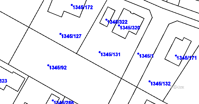 Parcela st. 1345/131 v KÚ Pokratice, Katastrální mapa
