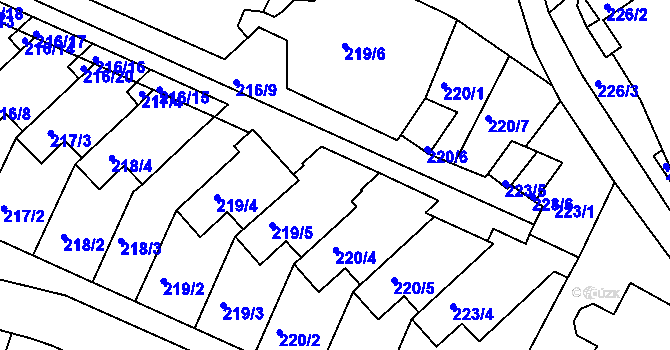 Parcela st. 216/35 v KÚ Pokratice, Katastrální mapa