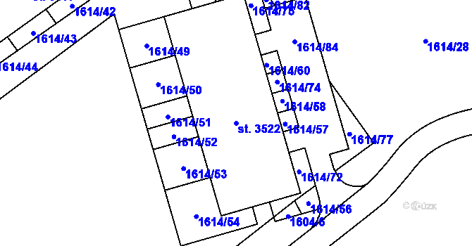 Parcela st. 3522 v KÚ Litomyšl, Katastrální mapa