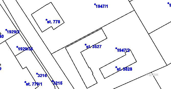 Parcela st. 3527 v KÚ Litomyšl, Katastrální mapa