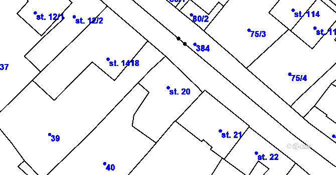 Parcela st. 20 v KÚ Litomyšl, Katastrální mapa