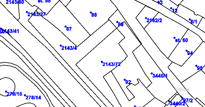 Parcela st. 54 v KÚ Litomyšl, Katastrální mapa