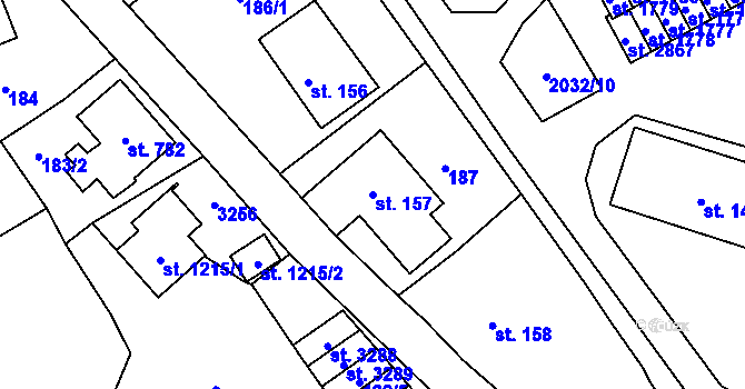 Parcela st. 157 v KÚ Litomyšl, Katastrální mapa