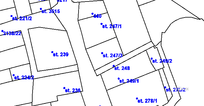 Parcela st. 247/3 v KÚ Litomyšl, Katastrální mapa