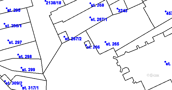 Parcela st. 266 v KÚ Litomyšl, Katastrální mapa