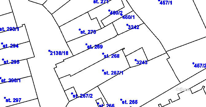 Parcela st. 268 v KÚ Litomyšl, Katastrální mapa