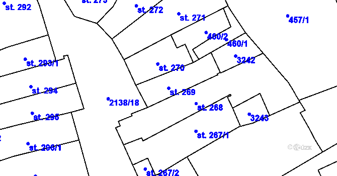 Parcela st. 269 v KÚ Litomyšl, Katastrální mapa
