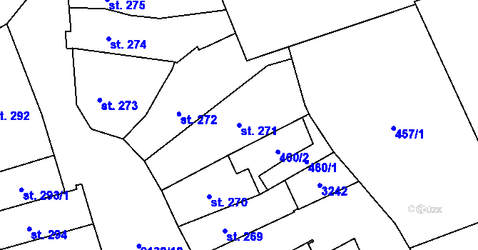 Parcela st. 271 v KÚ Litomyšl, Katastrální mapa