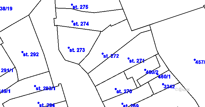 Parcela st. 272 v KÚ Litomyšl, Katastrální mapa