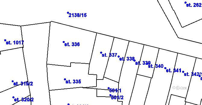 Parcela st. 337 v KÚ Litomyšl, Katastrální mapa