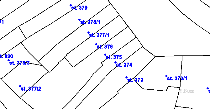 Parcela st. 375 v KÚ Litomyšl, Katastrální mapa