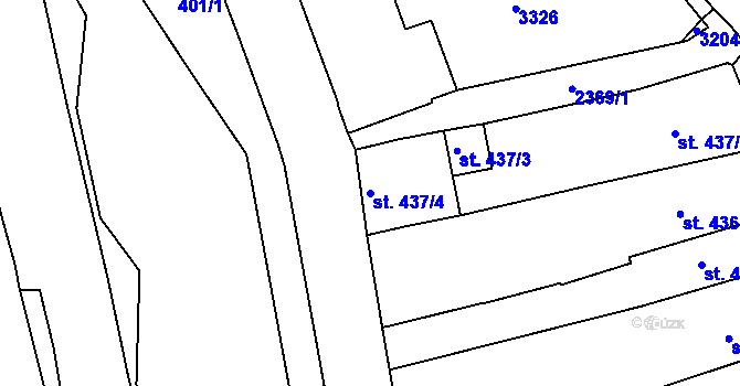 Parcela st. 437/4 v KÚ Litomyšl, Katastrální mapa