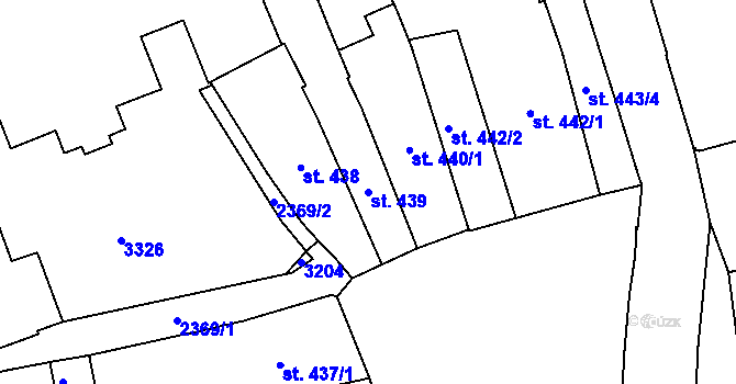 Parcela st. 439 v KÚ Litomyšl, Katastrální mapa