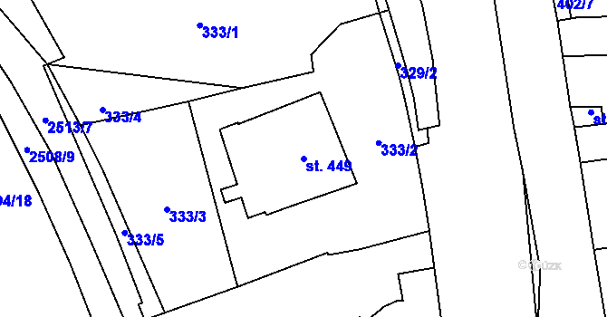 Parcela st. 449 v KÚ Litomyšl, Katastrální mapa