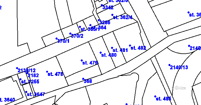 Parcela st. 480 v KÚ Litomyšl, Katastrální mapa