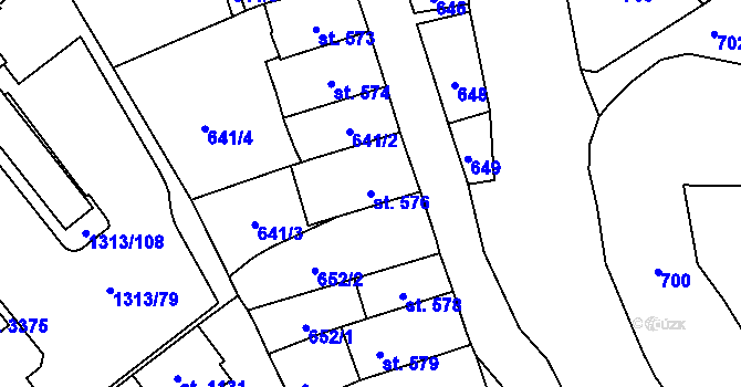 Parcela st. 576 v KÚ Litomyšl, Katastrální mapa