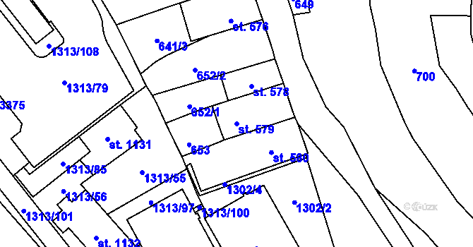 Parcela st. 579 v KÚ Litomyšl, Katastrální mapa