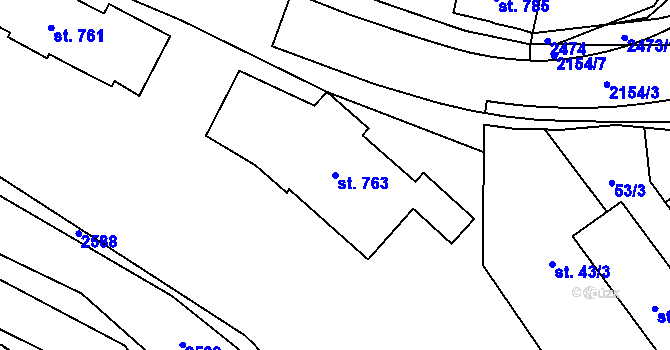Parcela st. 763 v KÚ Litomyšl, Katastrální mapa