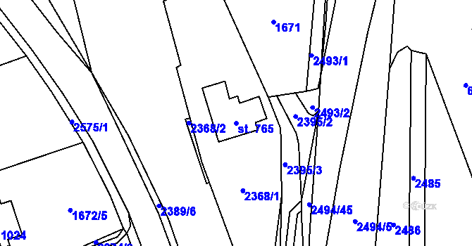 Parcela st. 765 v KÚ Litomyšl, Katastrální mapa