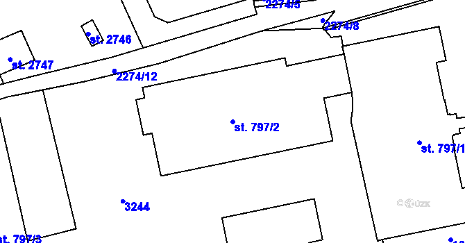 Parcela st. 797/2 v KÚ Litomyšl, Katastrální mapa