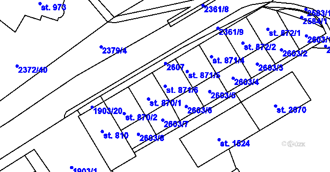 Parcela st. 871/6 v KÚ Litomyšl, Katastrální mapa